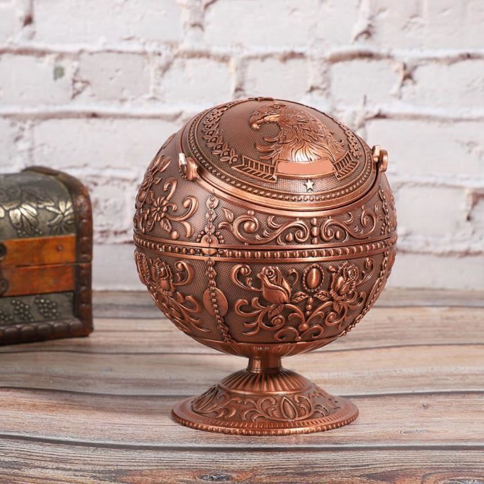 Cendrier Élégant Éléphant En Métal Bronze – Cendrier Avec Couvercle, Style Rétro Artisanal Pour Maison & Bureau