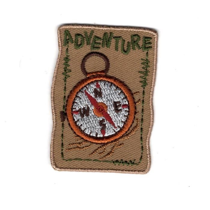Ecusson Thermocollant Boussole Luminescent – Jaune – 5x5cm – Adventure Explorer