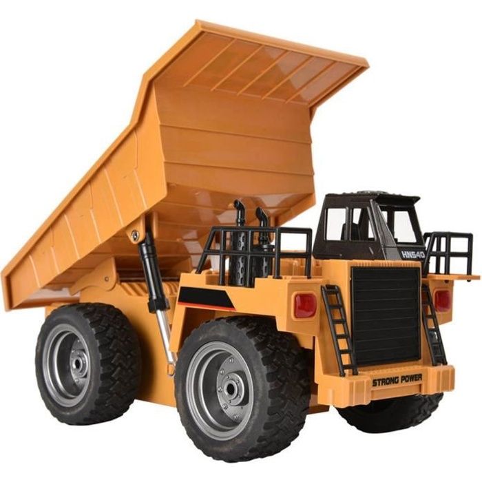 TR-112G avec télécommande et éclairage 2,4 GHz Top Race Camion benne à 6 canaux entièrement fonctionnel 