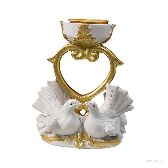 Sculptures Pigeon Statue Oiseau Décoration Jardin Figure Artificielles - Blanc Gris C@M29