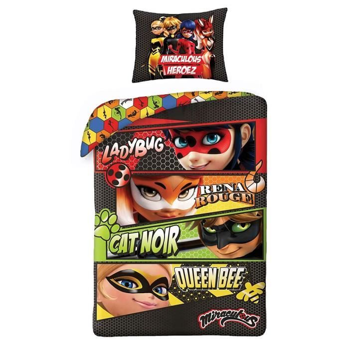 Mgs33 Miraculous Heroes Parure De Lit 2 Pieces 140 X 0 Cm Taie D Oreiller 70 X 90cm Ladybug Rena Rouge Cat Noir Queen Bee Achat Vente Housse De Couette Et Taies Cdiscount Mgs33 Miraculous Heroes Parure De Lit 2 Pieces 140 X 0 Cm Taie D Oreiller 70 X 90cm Ladybug Rena Rouge Cat Noir Queen Bee Achat Vente Housse De Couette Et Taies Cdiscount