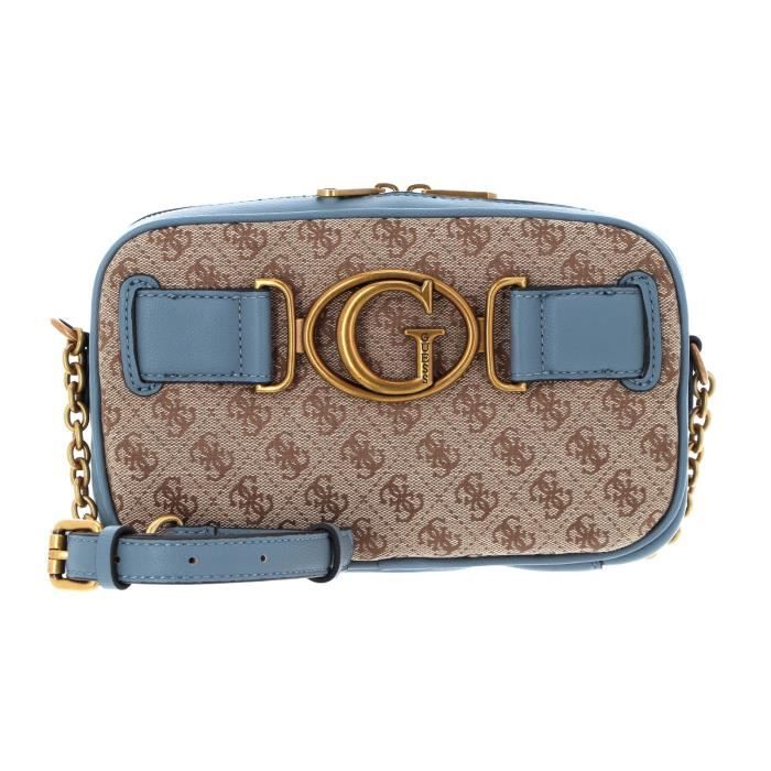 GUESS Aviana Crossbody Camera Bag Latte / Powder Blue [161916] sac à épaule bandoulière