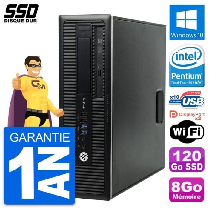 PC HP ProDesk 600 G1 SFF Intel Pentium G3220 RAM 8Go SSD 120Go Windows 10 Wifi
