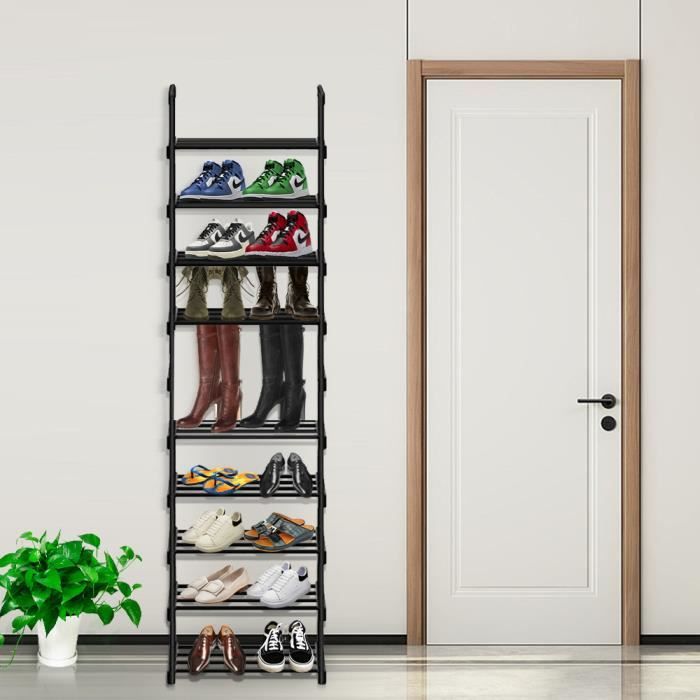 étagère économique Espace Étagère Machine à Laver 3 Niveaux - Bois E1 Et Acier, Pieds Réglables Organisateur Espace