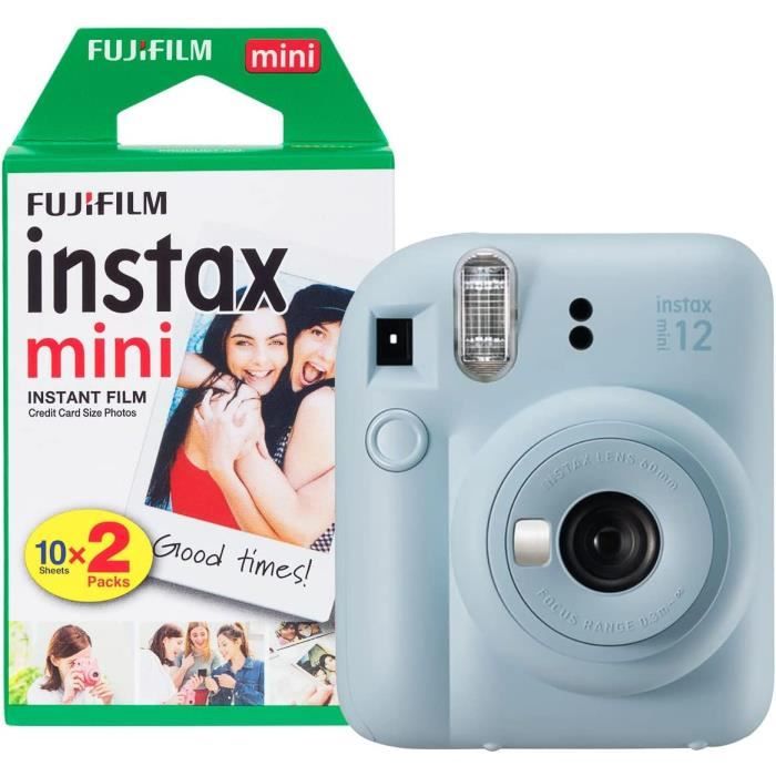 Fujifilm Instax Mini 12 - Appareil Photo Instantané Avec 20 Pellicules Incluses | Blanc Argile - Fun, Créatif Et Facile à Utiliser !