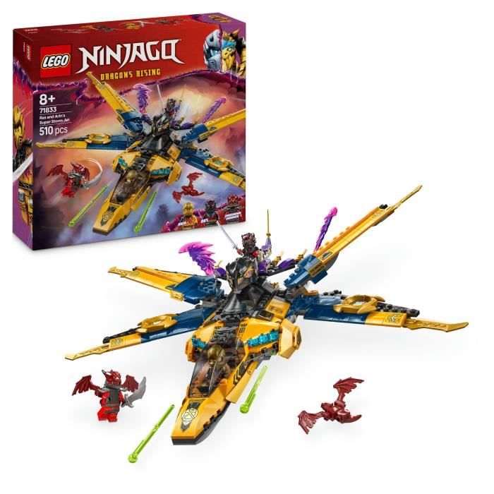 LEGO NINJAGO 71833 Le super avion tempête de Ras et Arin - Jeu de construction dès 8 ans