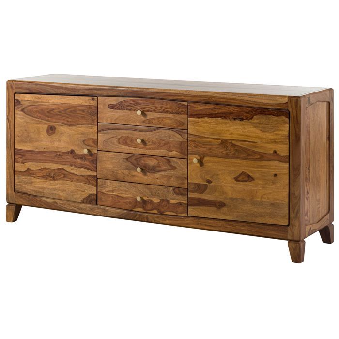 Buffet bas Sheesham brun laqué massif 175x45x80 cm bois massif ANCONA #123 Buffet bas Sheesham brun laqué massif 175x45x80 cm bois massif ANCONA #123