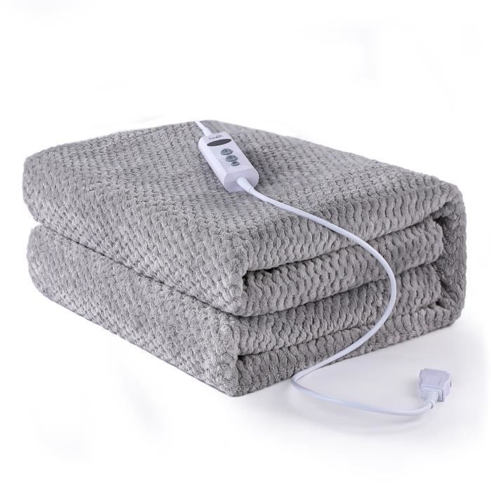 Turejo Couverture chauffante électrique 130*180 CM 10 réglages de