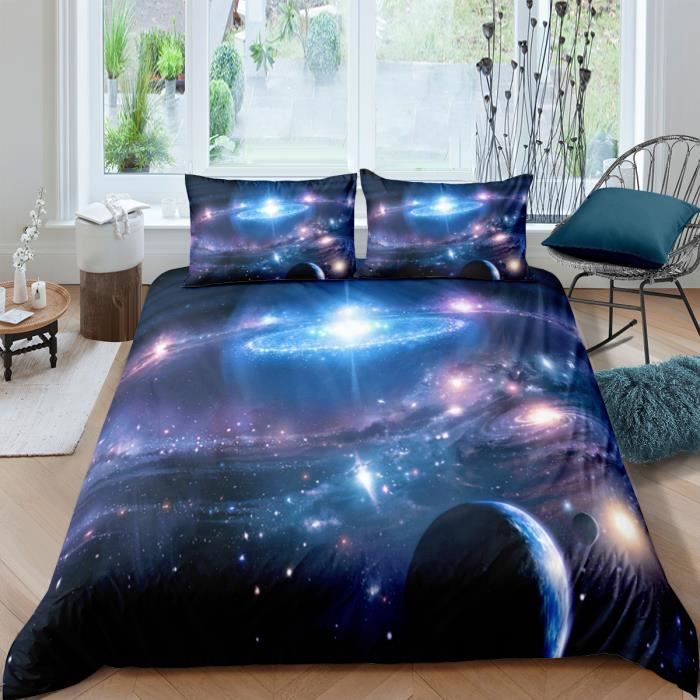 Parure De Lit 3D Manga En Microfibre Avec 1 Housse De 200X200Cm Couette