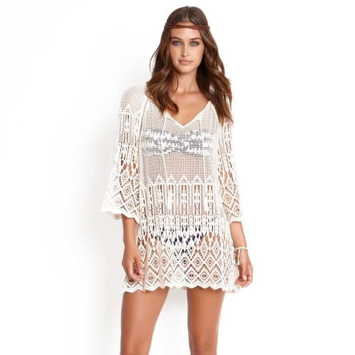 Tunique De Plage En Dentelle Beige Nomadic Beach Beige Achat