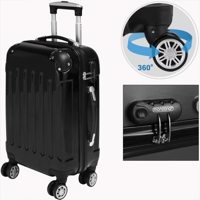 Valise Rigide Noir Taille L Bagage Cadenas Malle Voyage Vacances Roulettes Noir Achat Vente Valise Bagage Soldes Cdiscount