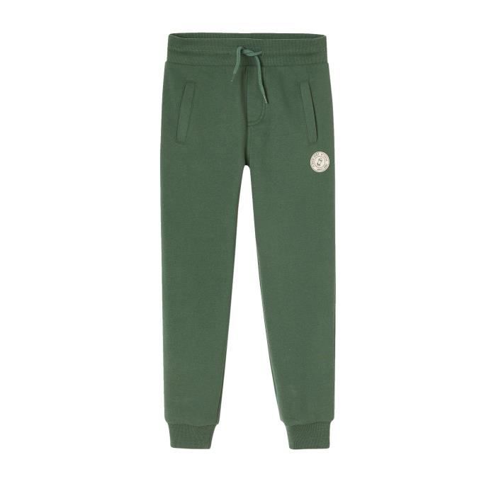 VERTBAUDET Pantalon jogging Basics gar on en molleton vert sapin