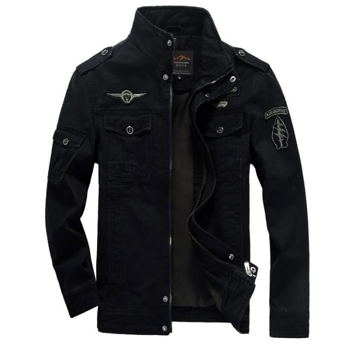 Veste Demi saison Militaire pour Homme Col Montant Veste d