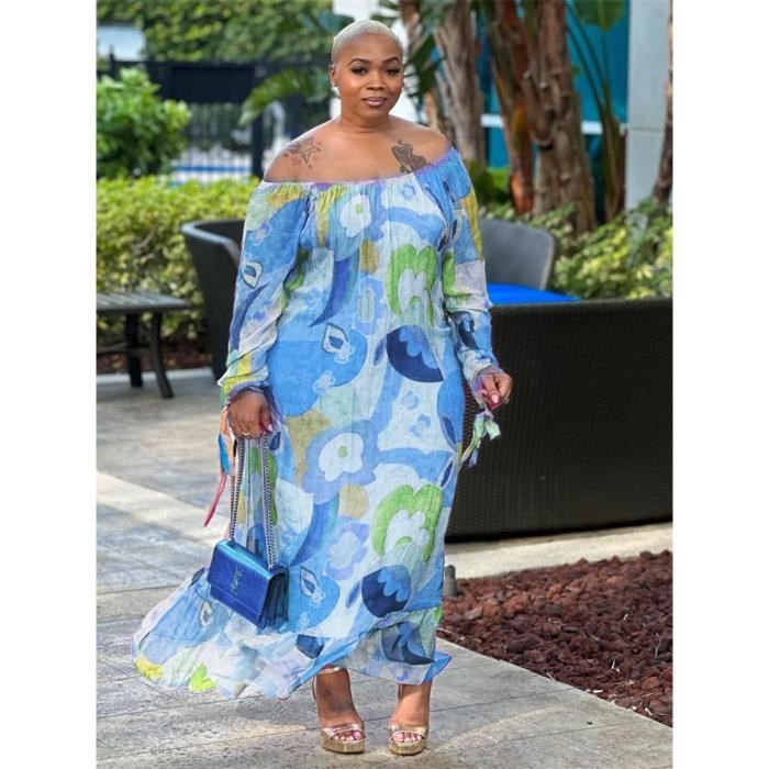 SOMO Robe Maxi d t l gante Imprim Floral Tenue Africaine
