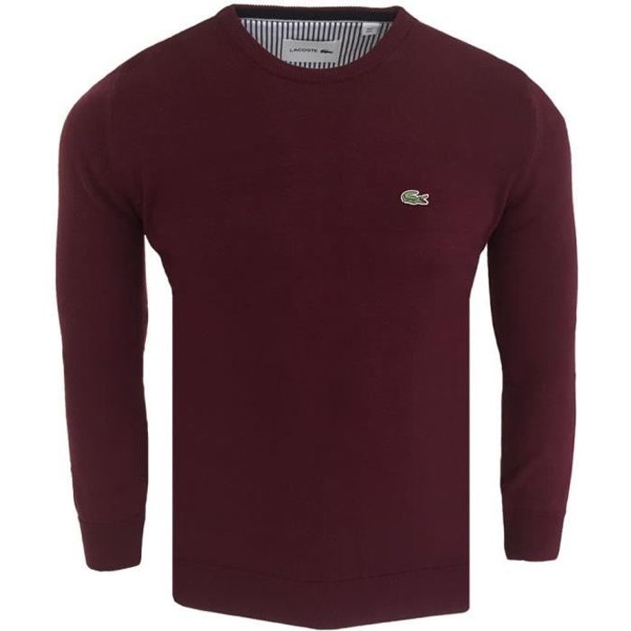 Pull homme Lacoste Pull CR18 rouge vin