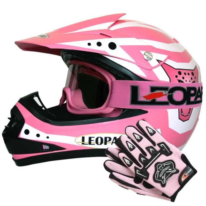 Casque Moto Cross Enfant Ruiqieor Avec Gants Et Masque - S(52-56cm) Noir Mat