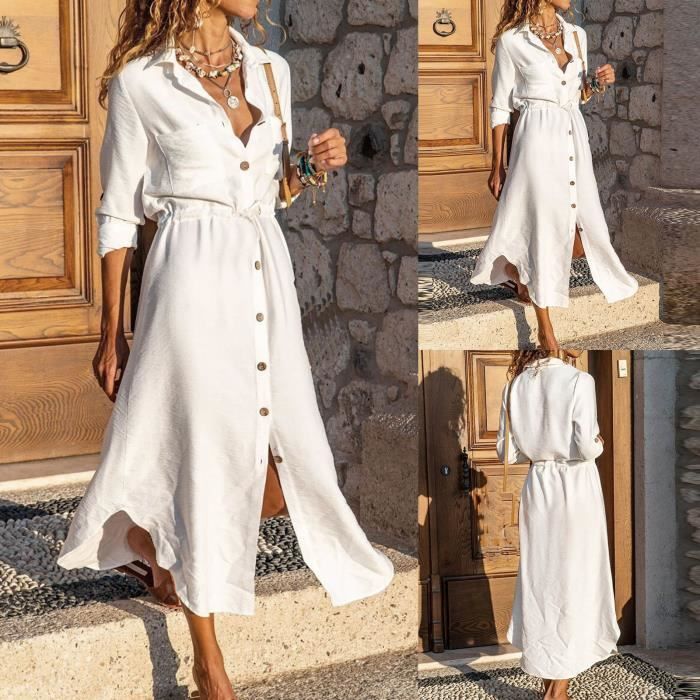 Robe coton et lin outlet