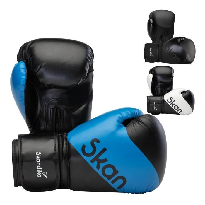 JUOIFIP Gants Boxe Muay Thai – Cuir PU Haute Densité – Velcro Large – Entraînement MMA/Kickboxing