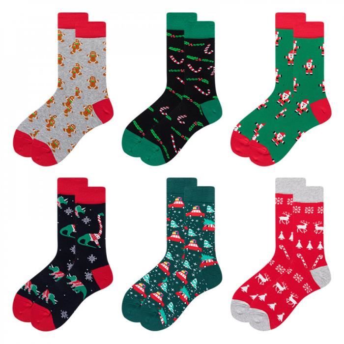 Chaussettes De Noël Drôles Pour Homme – Coton, Motifs Festifs, Tailles 39-45 – Cadeau Idéal Pour Les Fêtes