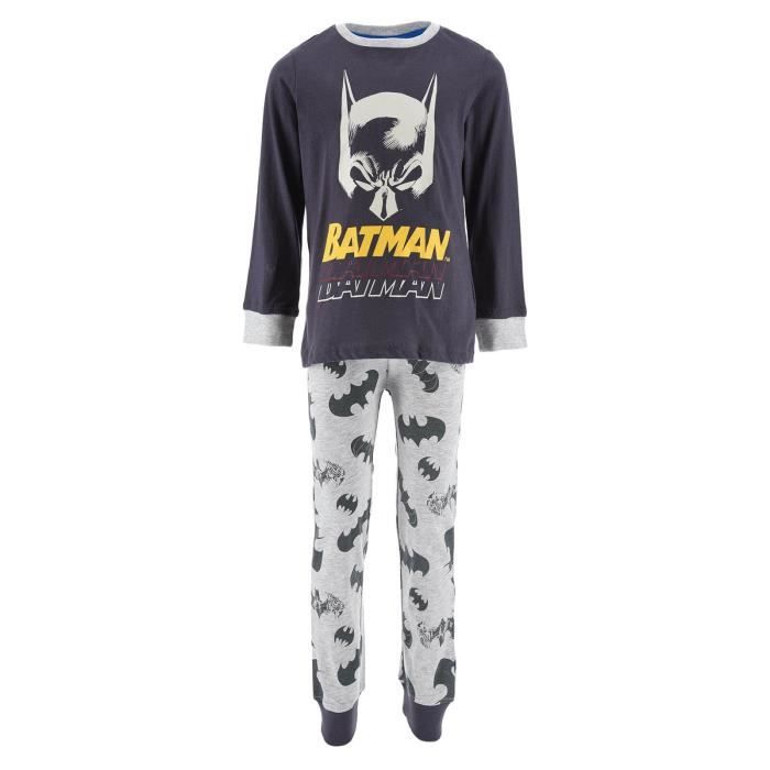 Pyjama Long Coton Garcon Batman DC COMICS FM 3 PYJ BATMAN VH2134 GREY Gris Enfant Garcon