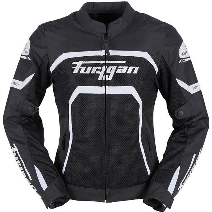 Blouson moto femme Furygan Mystic - noir/blanc - XL