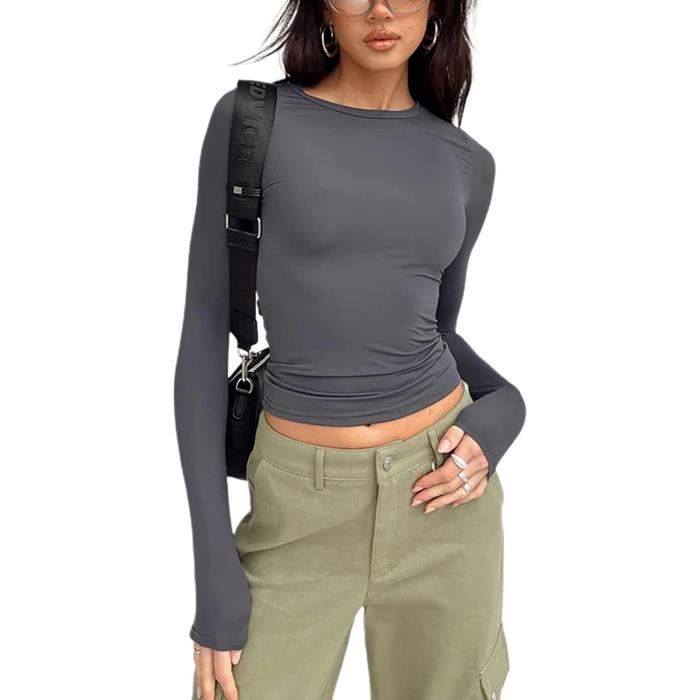 Pull Femme Col En V Côtelé – Coupe Ajustée, Manches Longues, Basique Et Confortable