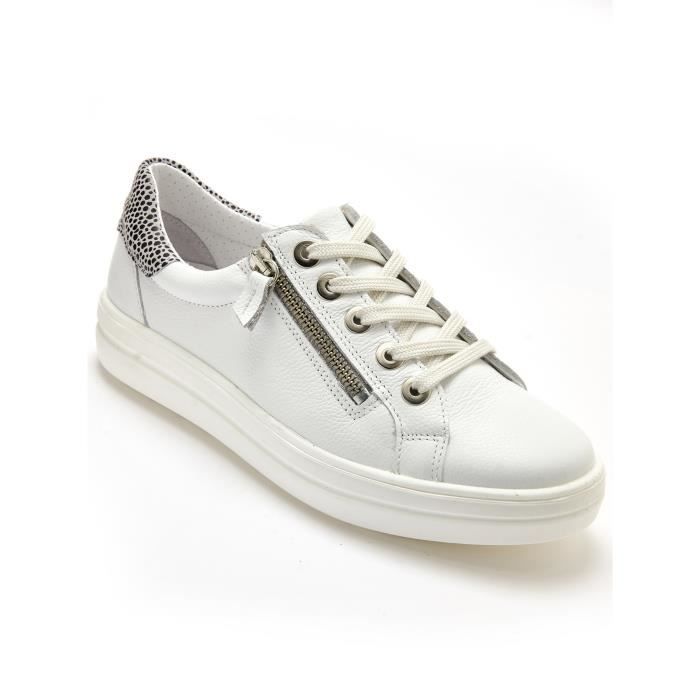 Pédiconfort Baskets cuir avec zip et lacets