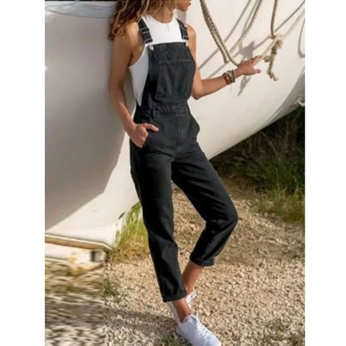 Salopette nera jeans sale