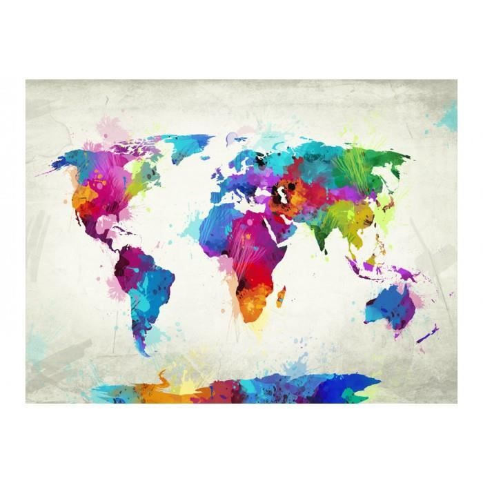Dimension 200x154 Inedit Papier Peint Multicolore Aquarelle