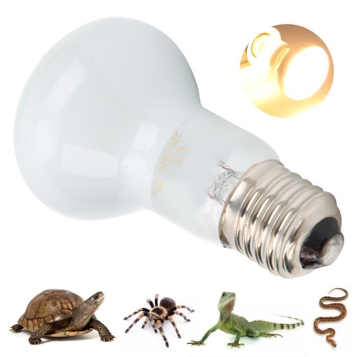 Comparer les prix de OMABETA Ampoule de lampe chauffante pour reptiles Ampoule E27 pour reptiles, lumière chaude electronique temperature Blanc 100W