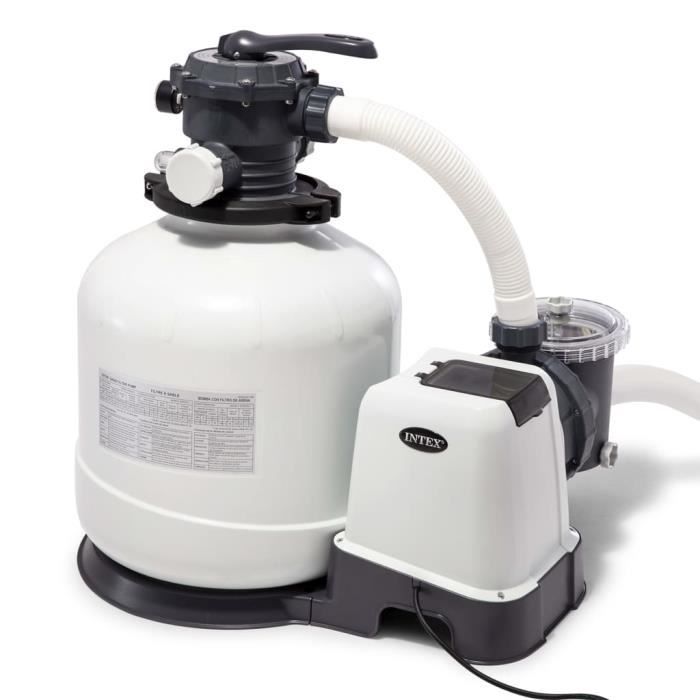 Pompe Filtration Piscine Intex Krystal Clear 28638GS - 3406 L/h, 90W - Cartouche Papier épais - Amélioration Circulation Eau