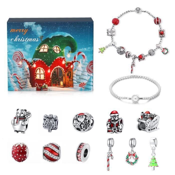 Calendrier De L'Avent 2025 Bijoux Pour Fille - 24 Surprises Dont Bracelet, Collier, Pendentifs - Cadeau De Noël Pour Femme, Ado