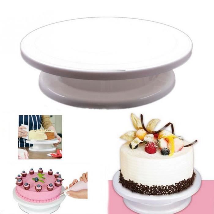 Plateau De Decoration De Gateaux Bricolage Tournant Manuellement Outil De Modele De Montage De Gateau En Forme Ronde Cdiscount Au Quotidien
