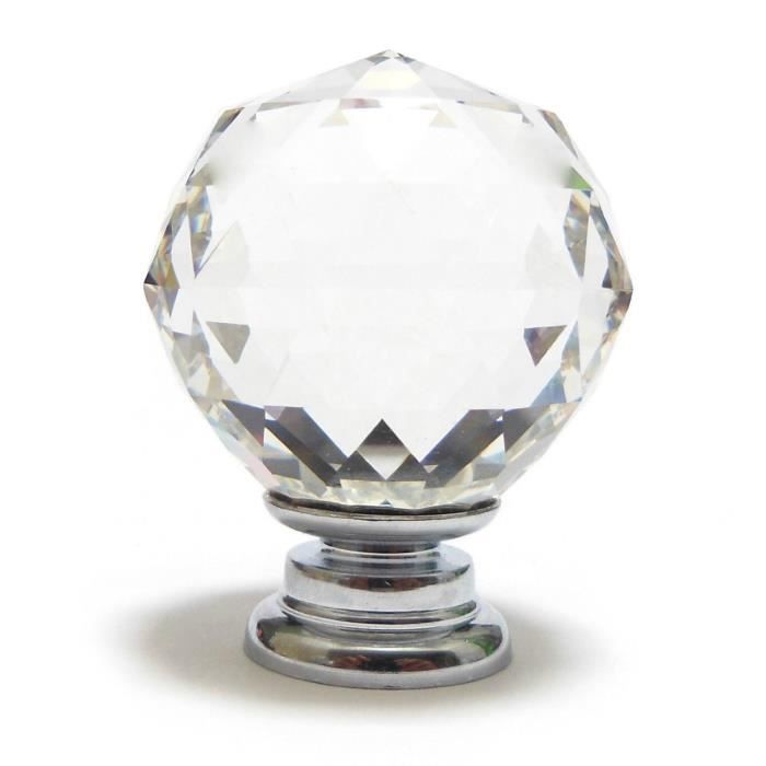 10 Pcs 30 mm Verre Placard Boutons de cristal forme de diamant Poignée 10 Pcs 30 mm Verre Placard Boutons de cristal forme de diamant Poignée