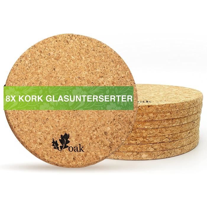 Set de 8 Dessous de Verres Ronds en Bois