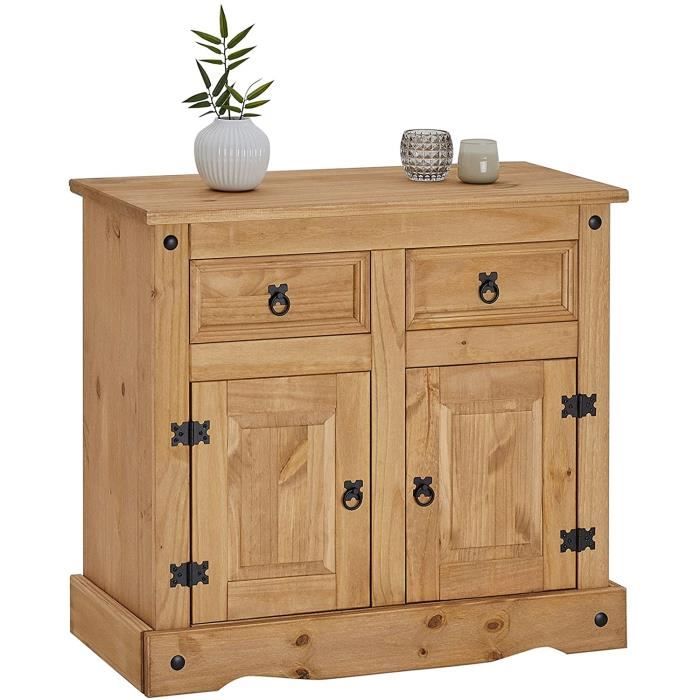 Buffet salsa commode bahut vaisselier e ois style mexicain avec 2