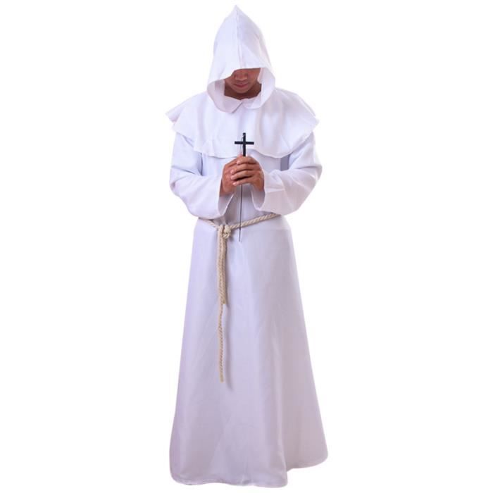 Prêtre médiéval robe moine capuche capuchon costume de ...