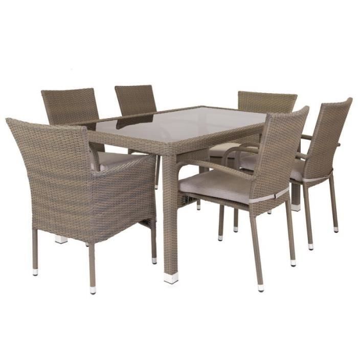 Ensemble Table Chaises Rotin Synthetique Baros N 2 L 160 X L