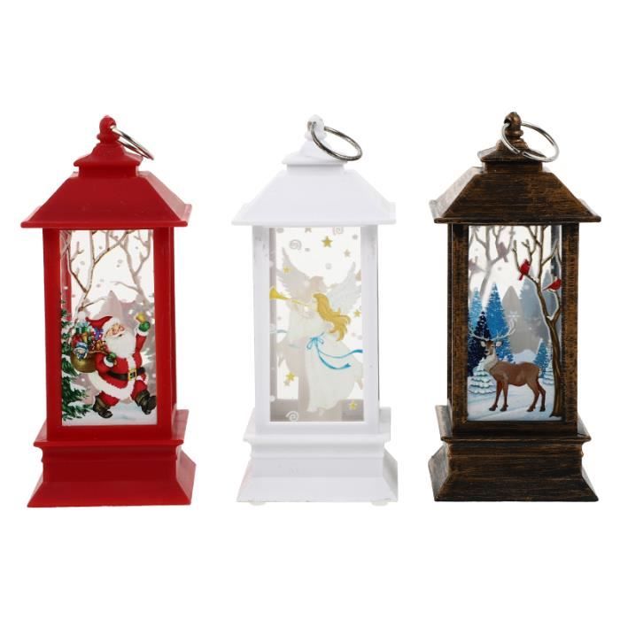 Lanternes Piles Motifs Lanternes De Bougie De Décoration D'Halloween, Lumières De Bougie Lanternes Intérieur Extérieur 13x5cm