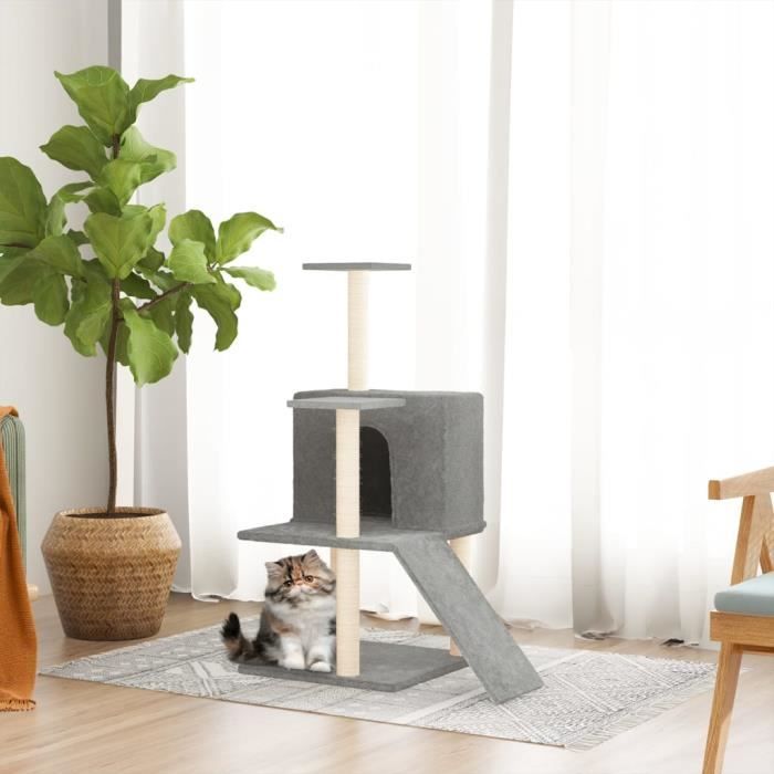 Comparer les prix de vidaXL Arbre à chat avec griffoirs en sisal Gris clair 109 cm