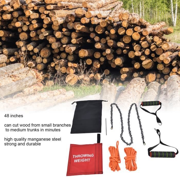 Scie à Chaîne à Main 48 Cm – Lames Double Côté, Coupe-branches Haute Portée
