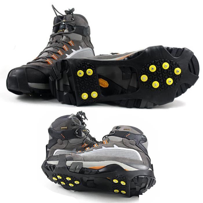 2*Glace Traction Crampons Antidérapant Chaussures/Bottes 8 Clous Grips  Pointes pour Hommes Femmes Sécurité Marcher sur Neige et Glac - Cdiscount  Sport