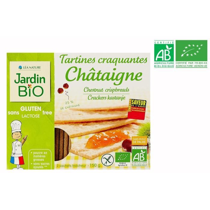 JARDIN BIO Tartines croquantes châtaigne sans gluten bio - 150g