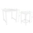 Table haute de jardin - 90 x 80 x 97 cm - Aluminium - Oviala - Gris-1