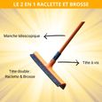 Balai 2 en 1 Raclette et Brosse dure - VENTEO - Raclette à eau de 42cm - Embout universel - Pour nettoyer vos vitres et fenêtres -1