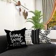 4pcs housse de coussin en lin noir et blanc 45x45cm décor chambre jardin extérieur, canapé, chaise, lit-1