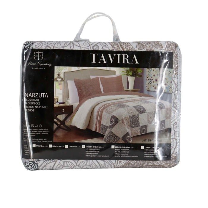 WOLTU Couvre-lit 3 Pièces 220x240 Cm Beige - Jeté De Lit Matelassé Avec Taies D'Oreiller