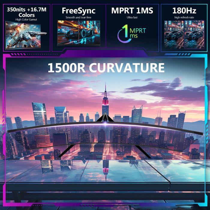 Ecran Z Ecran PC Gaming Z-EDGE UG27 Incurvé 27 Pouces 200 Hz, 1ms, FreeSync ...