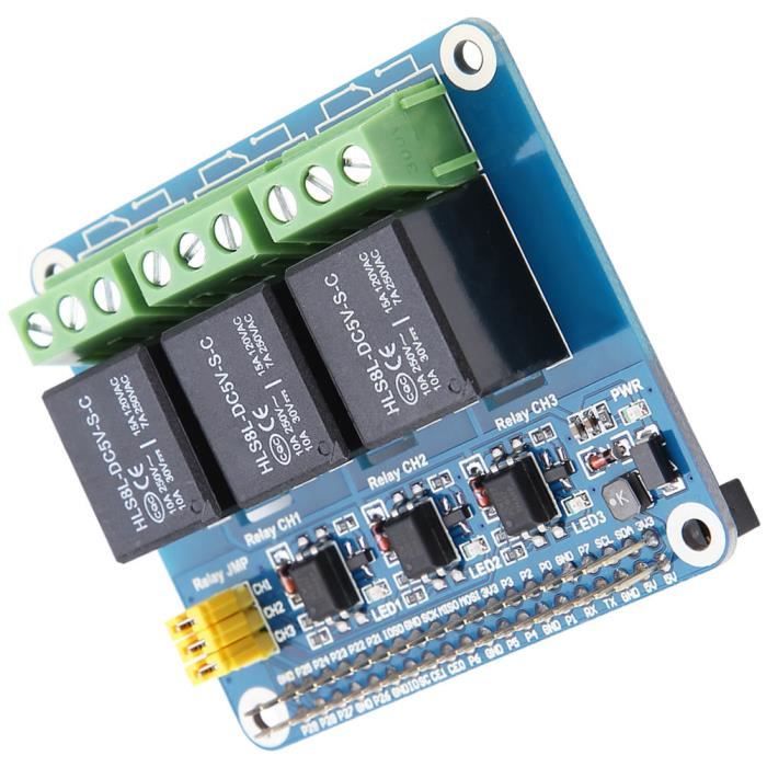 Relais Module Raspberry Pi 24v Cikonielf module de relais pour Raspberry Pi Carte d'extension relais 3 ...