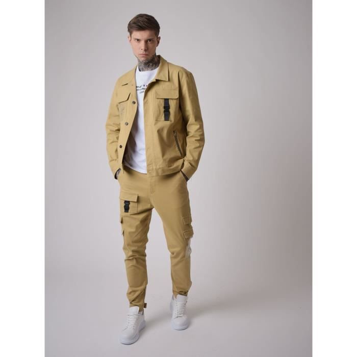 PROJECT X PARIS Veste poche transparente et clip Homme Beige